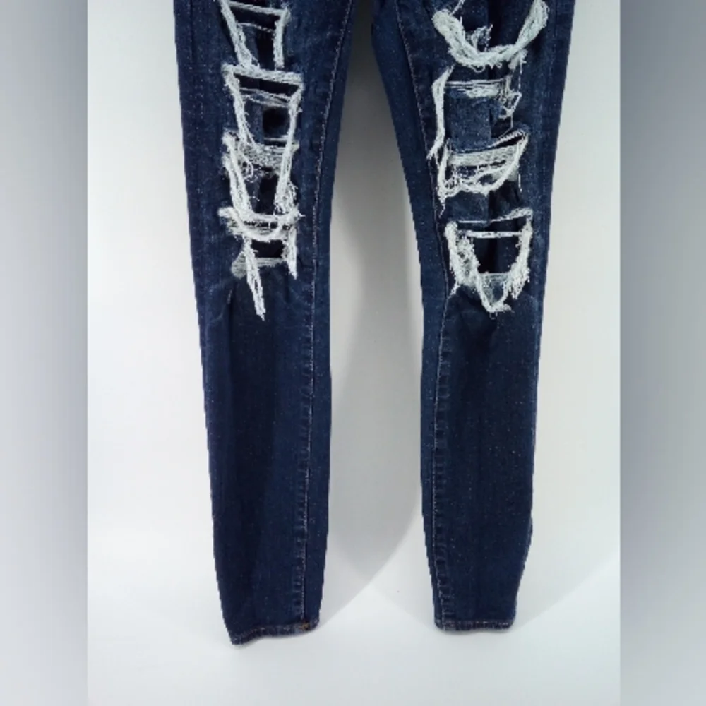 American Eagle Hi-Rise Jegging 2018 Distressed Blue Denim Jeans Cotton Short 00